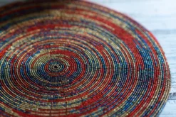 Ablage Glasperlen red/gold