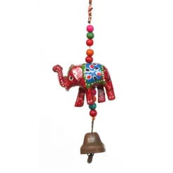 Anhänger 'Elefant' rot mit Glocke