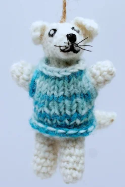 Anhänger 'Katze' aus Wolle
