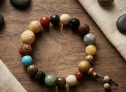 Armband 'Edelsteine & Bodhi & Sandelholz' multicolor