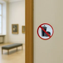 Aufkleber 'No eating or drinking'