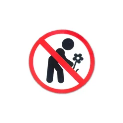 Aufkleber 'No Picking Flowers'