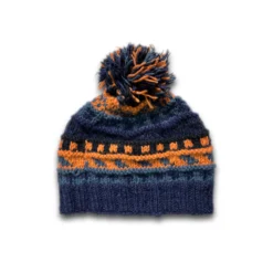 Bommelmütze blau-orange