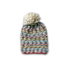 Bommelmütze weiß-multicolor