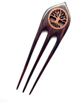 3er Haarnadel 'Tree of Life' aus Holz