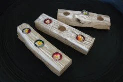 3-er Kerzenhalter aus Schneckenholz
