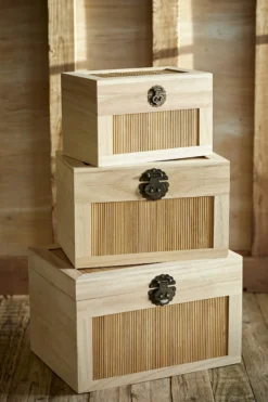 3er-Set Holztruhen
