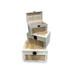 3er-Set Holztruhen