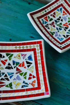 3er-Set Mosaikteller 'Tropical Flower'