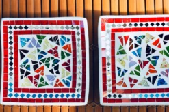3er-Set Mosaikteller 'Tropical Flower'
