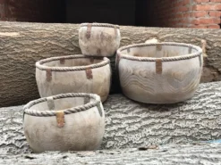 4er-Set Rundgefäße aus Holz