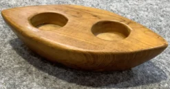 2er Teelichthalter aus Teak