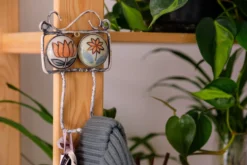 2er Wandhaken beige-orange