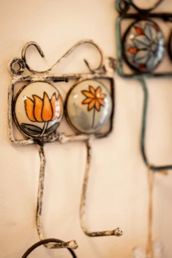 2er Wandhaken beige-orange