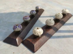 4er Wandhaken mit Keramik-Knäufen