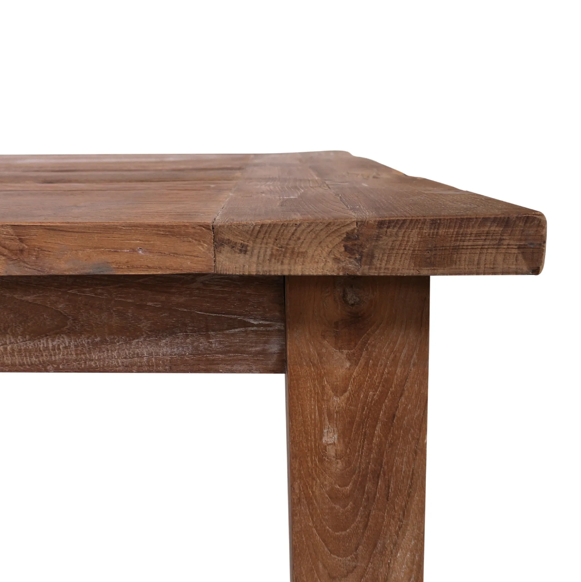 Esstisch aus recyceltem Teak ohne Schublade