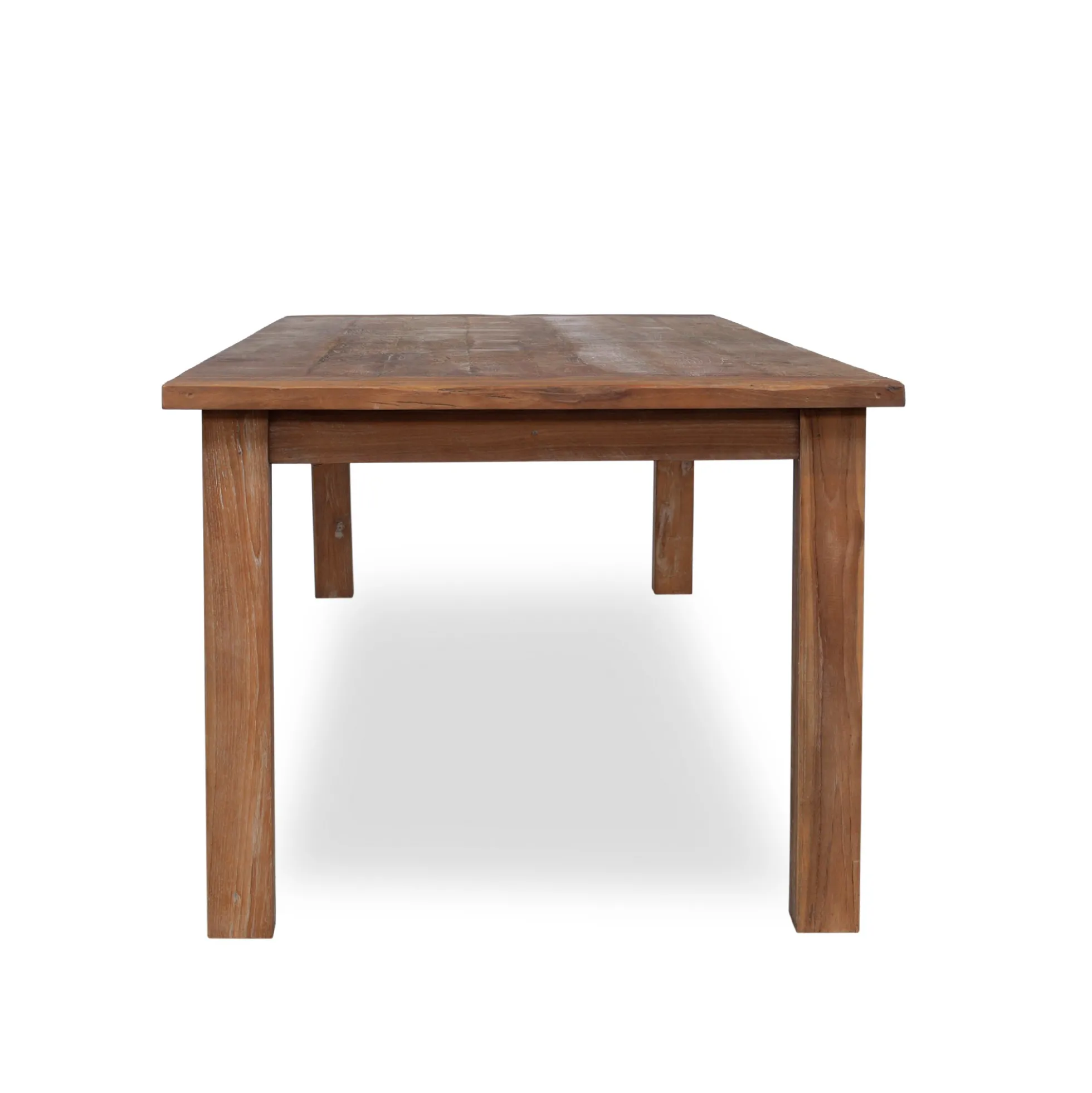 Esstisch aus recyceltem Teak ohne Schublade