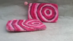Filz-Etui mit Zipper rosa
