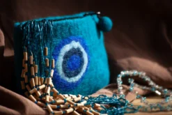 Filz-Etui türkis 'Kreise'