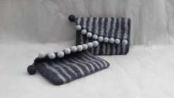 Filz-Tasche mit Klappe schwarz-grau