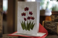 Geschenkkarte Blume Tulpe rot