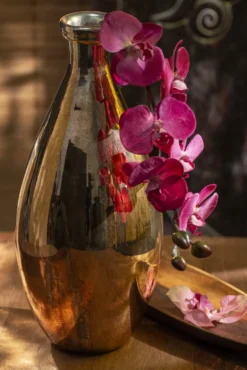 Glas-Blumenvase antik-gold