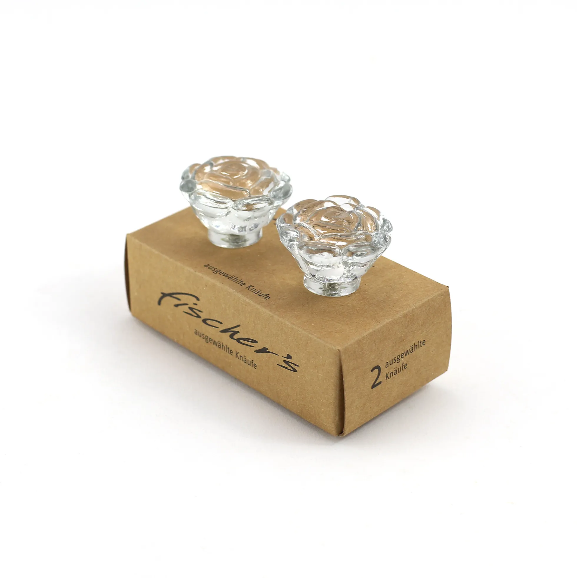 Glasknauf-Duo 'Rose'