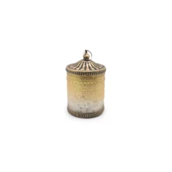 Glas-Laterne gold mit LED