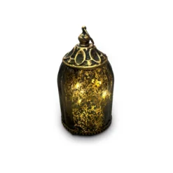 Glas-Laterne gold mit LED