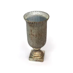Glaspokal 'Eles' antik silber