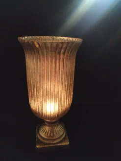 Glaspokal 'Eles' antik silber