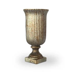 Glaspokal 'Eles' antik silber