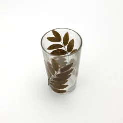 Glas 'Votive' mit echten Blättern