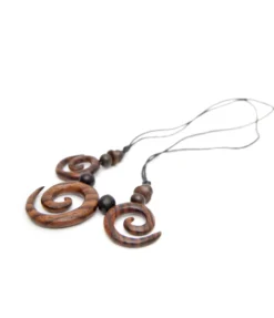 Halskette '3 Spiralen' aus Holz