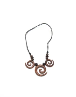 Halskette '3 Spiralen' aus Holz