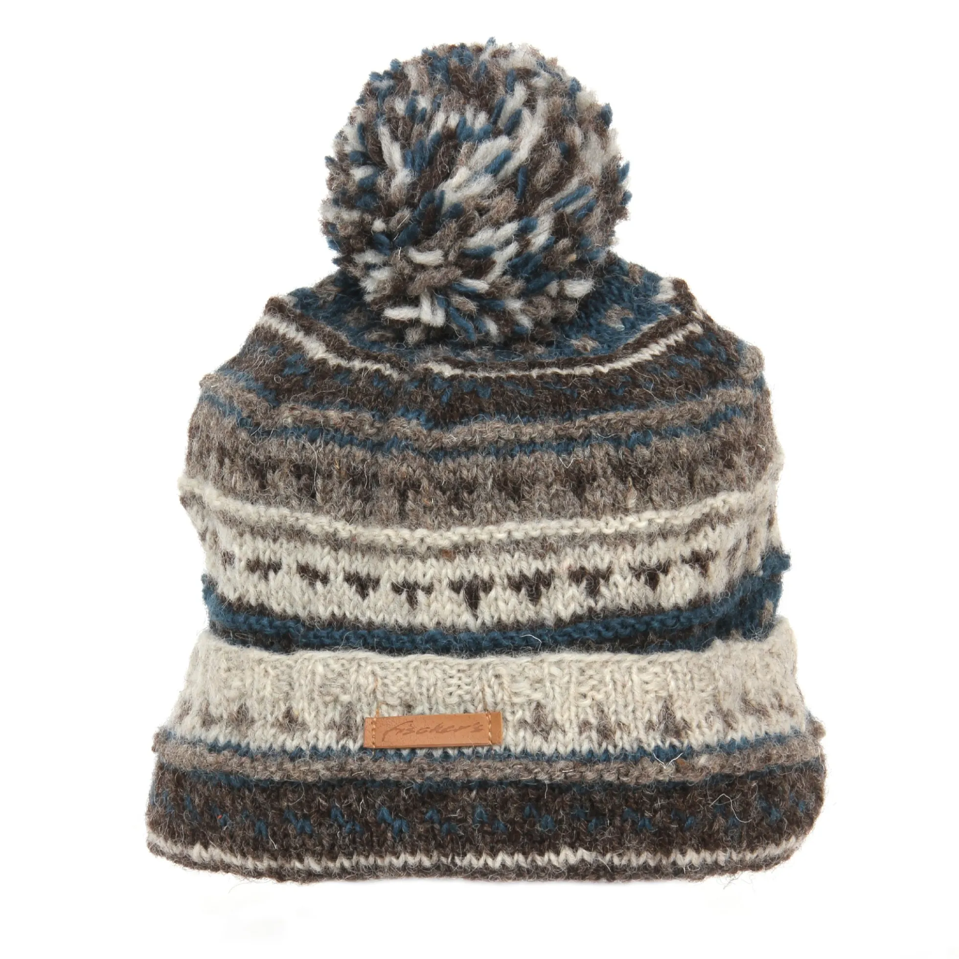 Handgestrickte Bommelmütze