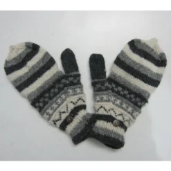Handschuhe grau/weiß
