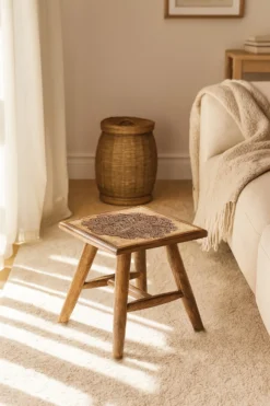 Hocker 'Mandala' Mangoholz