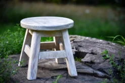 Hocker natur-weiß