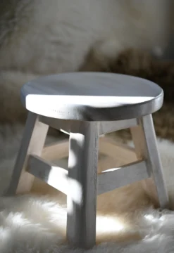 Hocker natur-weiß