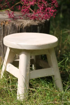 Hocker natur-weiß