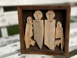 Holz-Reliefbild 'Familie'