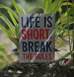 Holzschild 'Life is short'
