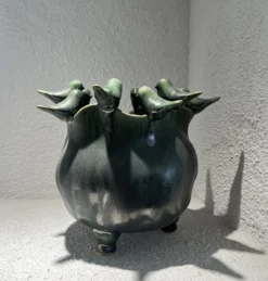 Keramik-Pflanztopf 'Vögel'