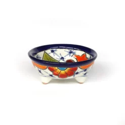 Keramik-Schälchen auf Füßen blau