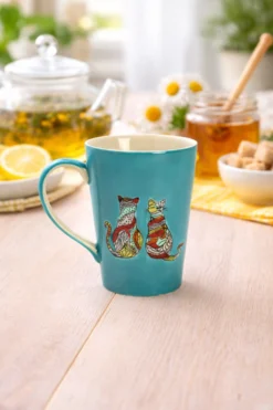 Keramiktasse 'Katzen'