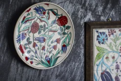 Keramik-Wandbild 'Blumen' im Rahmen