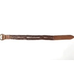 Ledergürtel mit Doppelflechtband