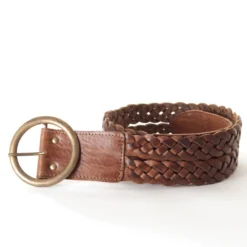 Ledergürtel mit Doppelflechtband
