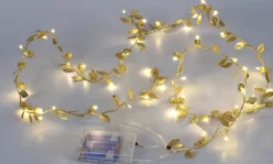 Lichterkette 'Leaves' gold 2 m